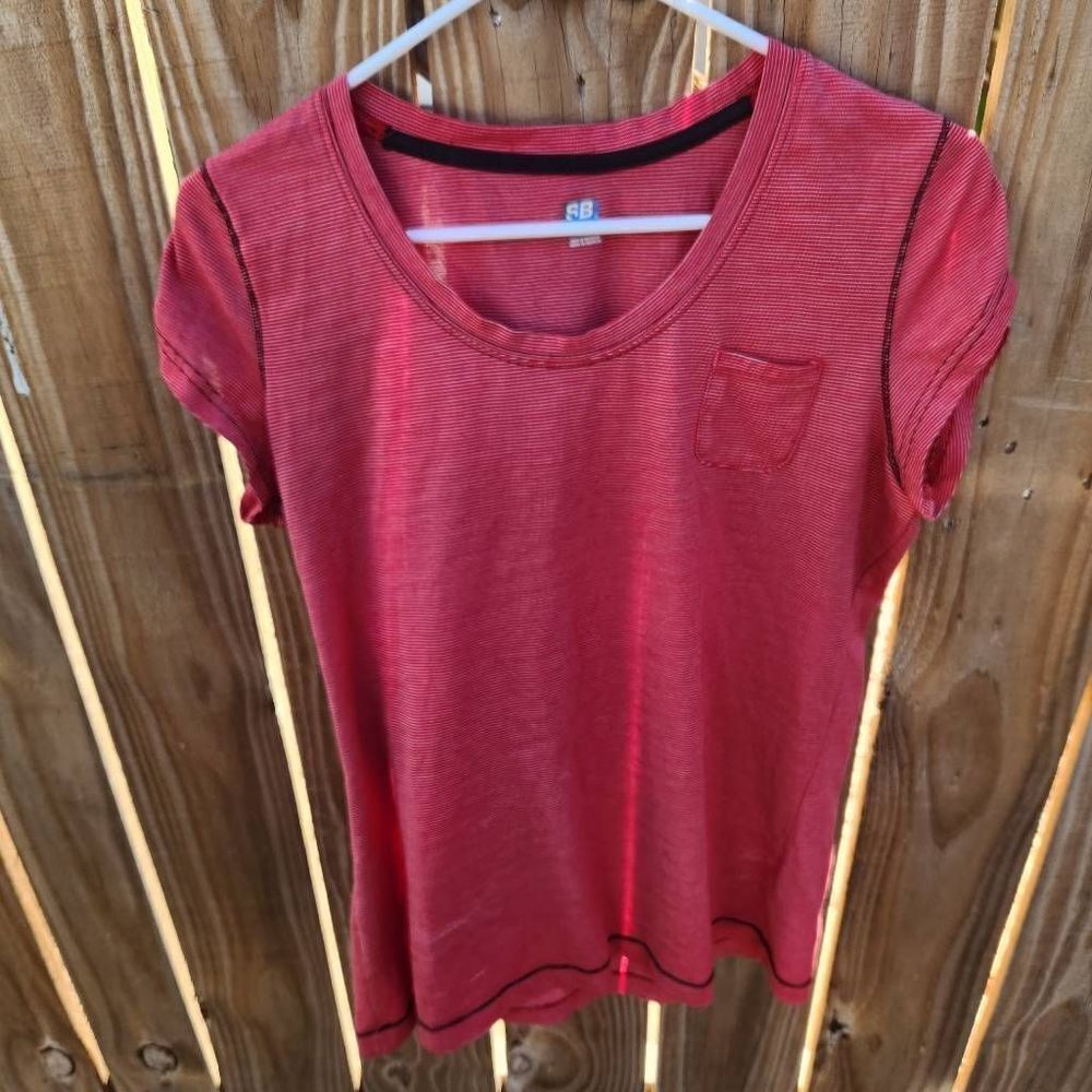 SB Active Stripe Short Sleeve Top Women's Medium